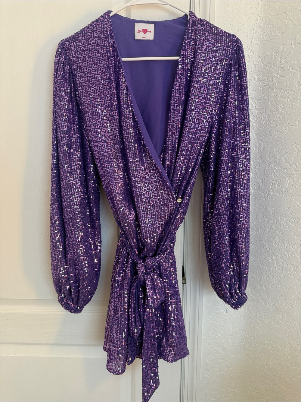 NWOT Buddy Love Purple Sequin Wrap Dress